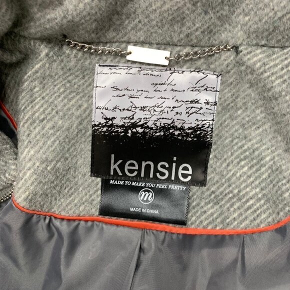 Kensie Winter Coat Medium Faux Fur Removable Hood Gray NWT - Picture 6 of 12